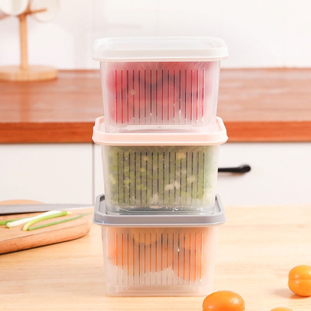 PVN31223 Hộp Đựng Thức Ăn - Hộp Bảo Quản Thực Phẩm Tủ Lạnh – Hộp Bảo Quản Có Rổ T2 .