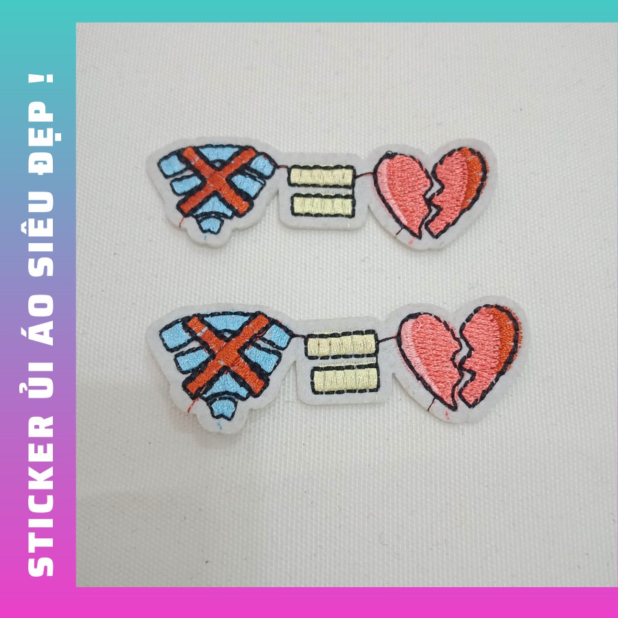 Sticker ủi áo Cao cấp - CÓ SẴN KEO ỦI - sticker vải dùng làm miếng vá áo, phụ kiện trang trí quần áo, balo, giày, nón