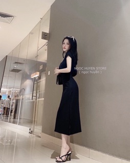 ĐẦM MAXI THUN CỔ U XẺ TÀ
