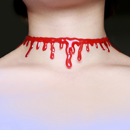 Vòng Cổ Choker Dây Máu Nhỏ Giọt Phù Hợp Mặc Ngày Halloween