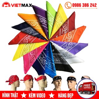 💎 Khăn Turban Bandana Vuông Họa Tiết Cá Tính 55x55 cm Unisex Nam Nữ