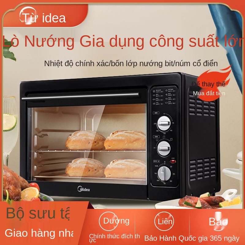 Lò nướng điện gia dụng Midea đa chức năng Lò nướng bánh bông lan để bàn dung tích lớn 38L MG38ACB-000ZC