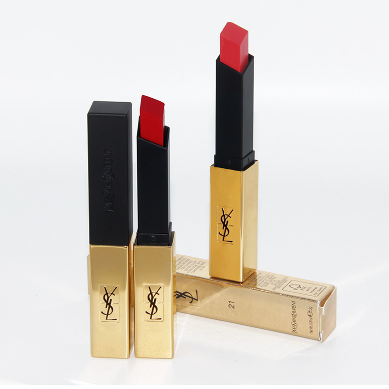 Yolo ❤ YSL/Saint Laurent small gold bar lipstick thin tube matte retro red 21 high-end carrot 28 lipstick lip gloss