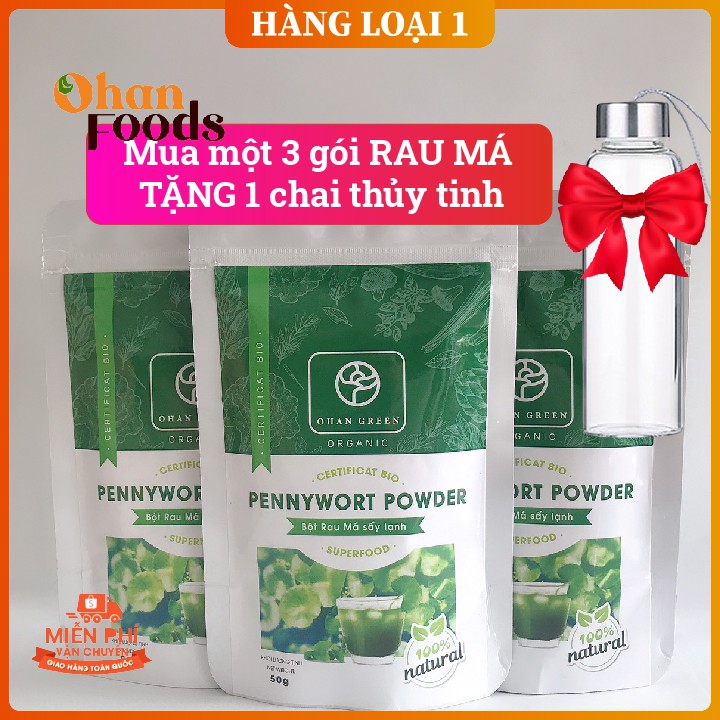 Bột rau má organic Ohan Green nguyên chất hữu cơ giúp trắng da, giảm mụn,mát gan 50 gram