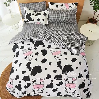 BỘ CHĂN GA GỐI COTON POLY MẪU CON BÒ SỮA SIÊU ĐÁNG YÊU DRAP GIƯỜNG