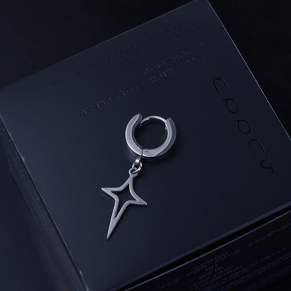 Bông Tai Dạng Vòng Hình Thánh Giá Và Ngôi Sao Bằng Thép Không Gỉ Thời Trang VANES1 Dành Cho Nam Và Nữ