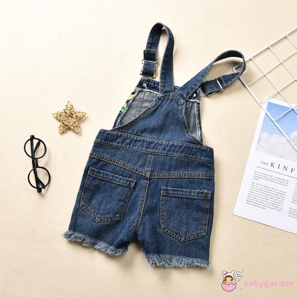 Quần Yếm Denim In Hoa Hướng Dương Cho Bé Gái