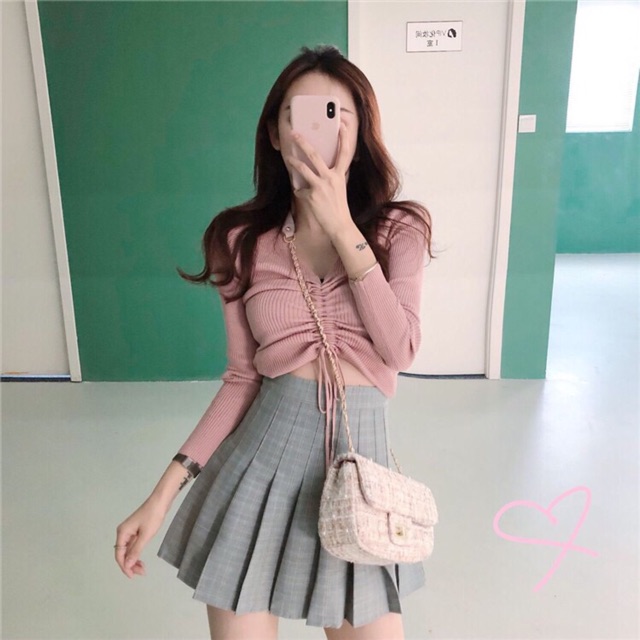 Áo len gân dây rút so kute