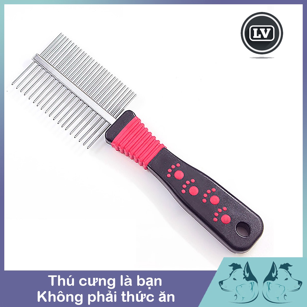 Lược chải lông cho chó mèo bằng inox 2 mặt chải lông cho thú cưng Phụ Kiện Long Vũ