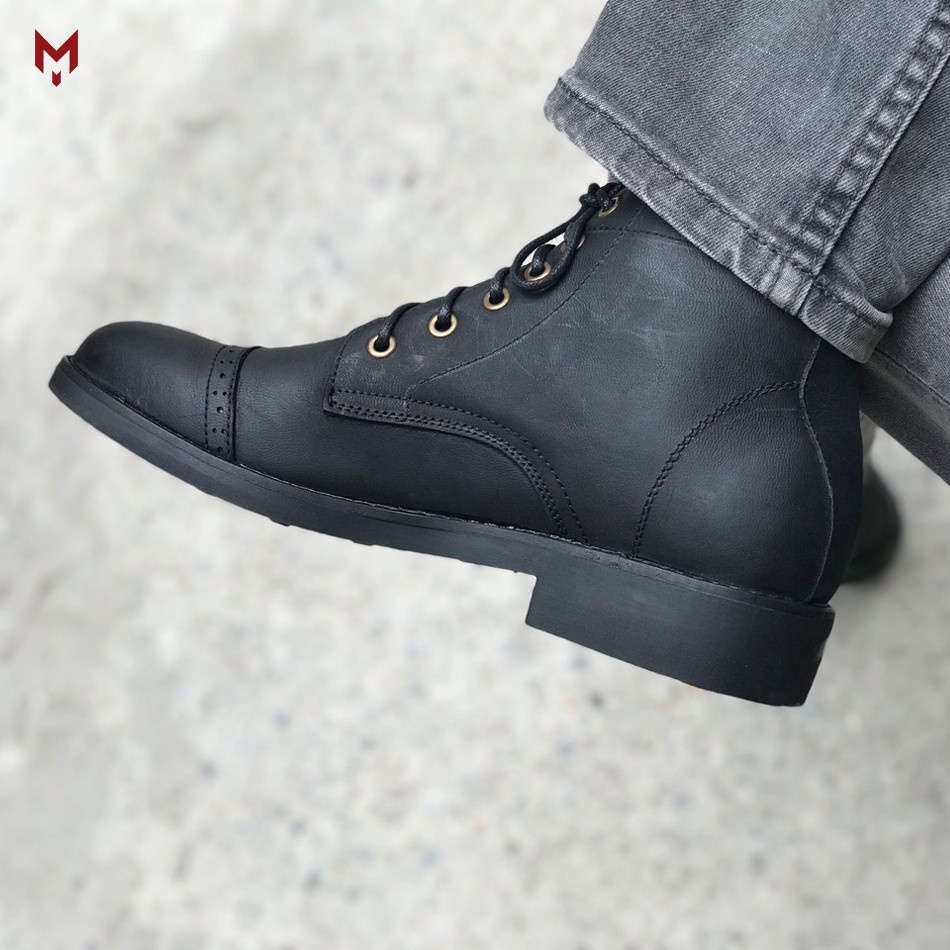 Giày cao cổ nam MAD iron boots da bò sáp ngựa điên nhập khẩu cao cấp