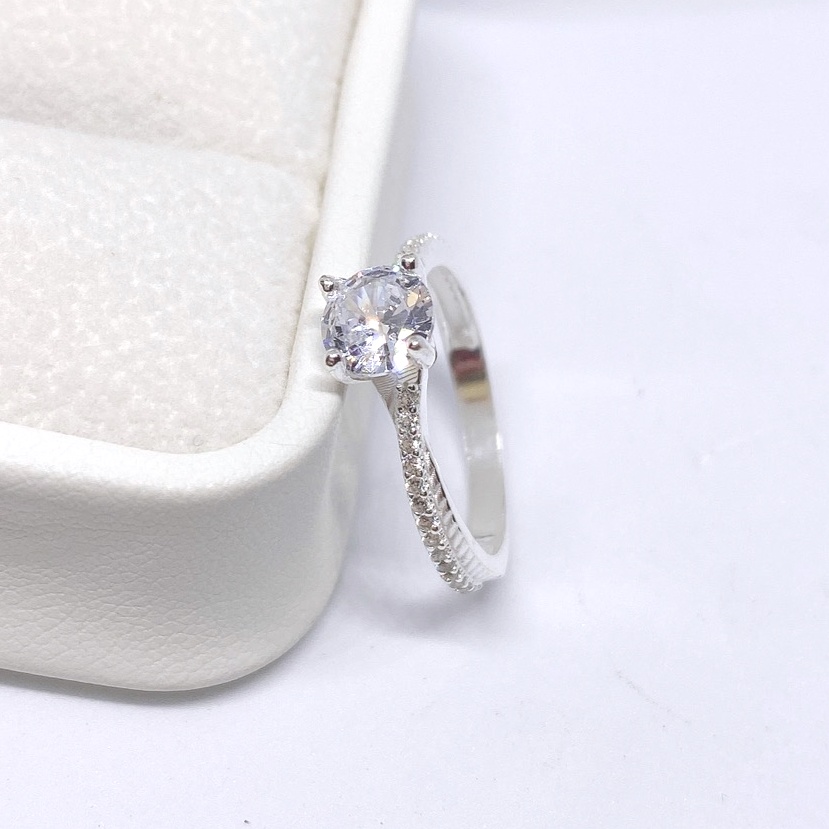 Nhẫn nữ bạc ta đính đá Evasilver, Trang sức bạc ta sang trọng nữ tính