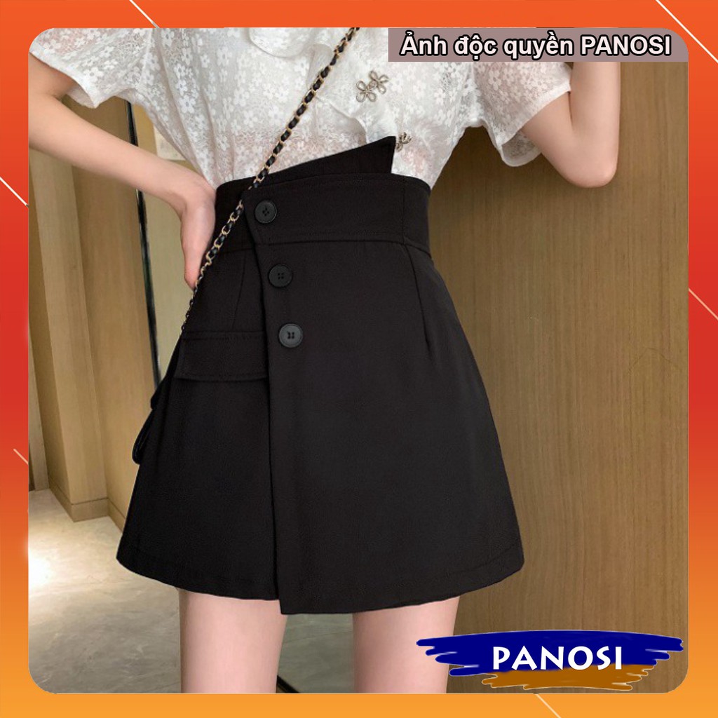 Quần giả váy cạp cao PANOSI quần ống rộng 3 khuy hottrend - CV434