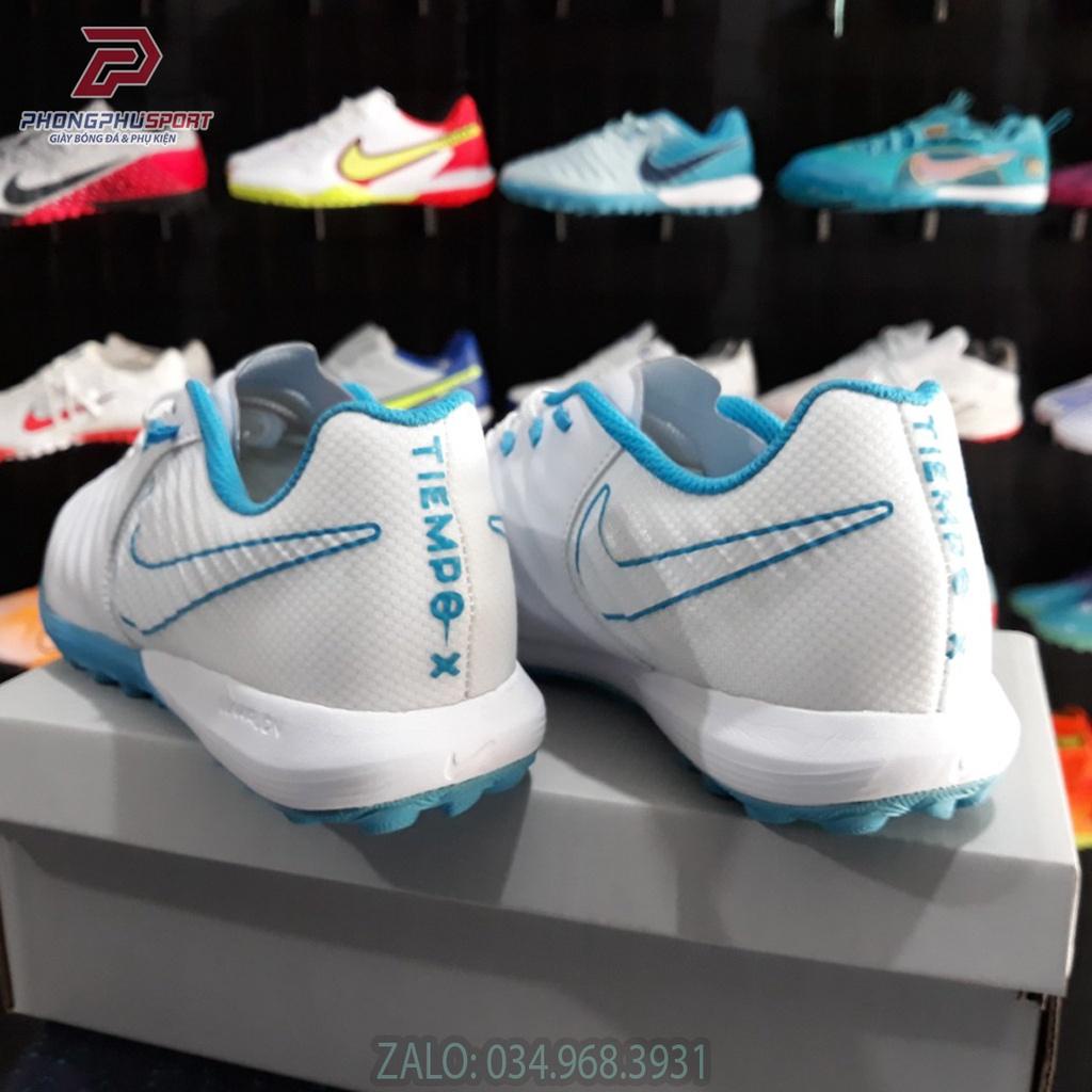 Giày Đá Bóng Tiempo LegendX 7 Pro Trắng Xanh TF