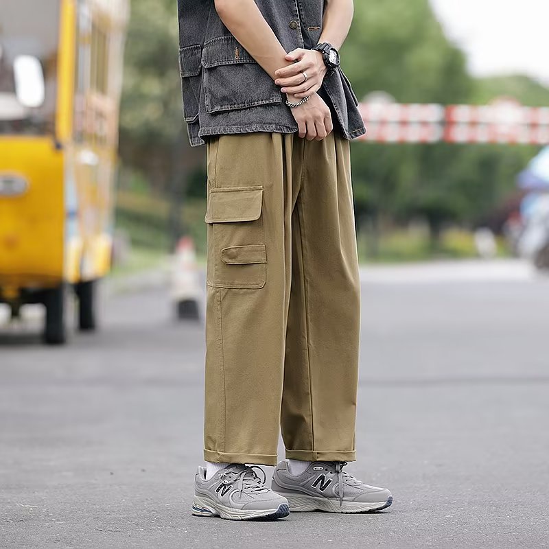 Quần Dài Nhiều Túi Phong Cách Hip Hop Đường Phố Hàn Quốc Cho Nam Giới [M-3XL]