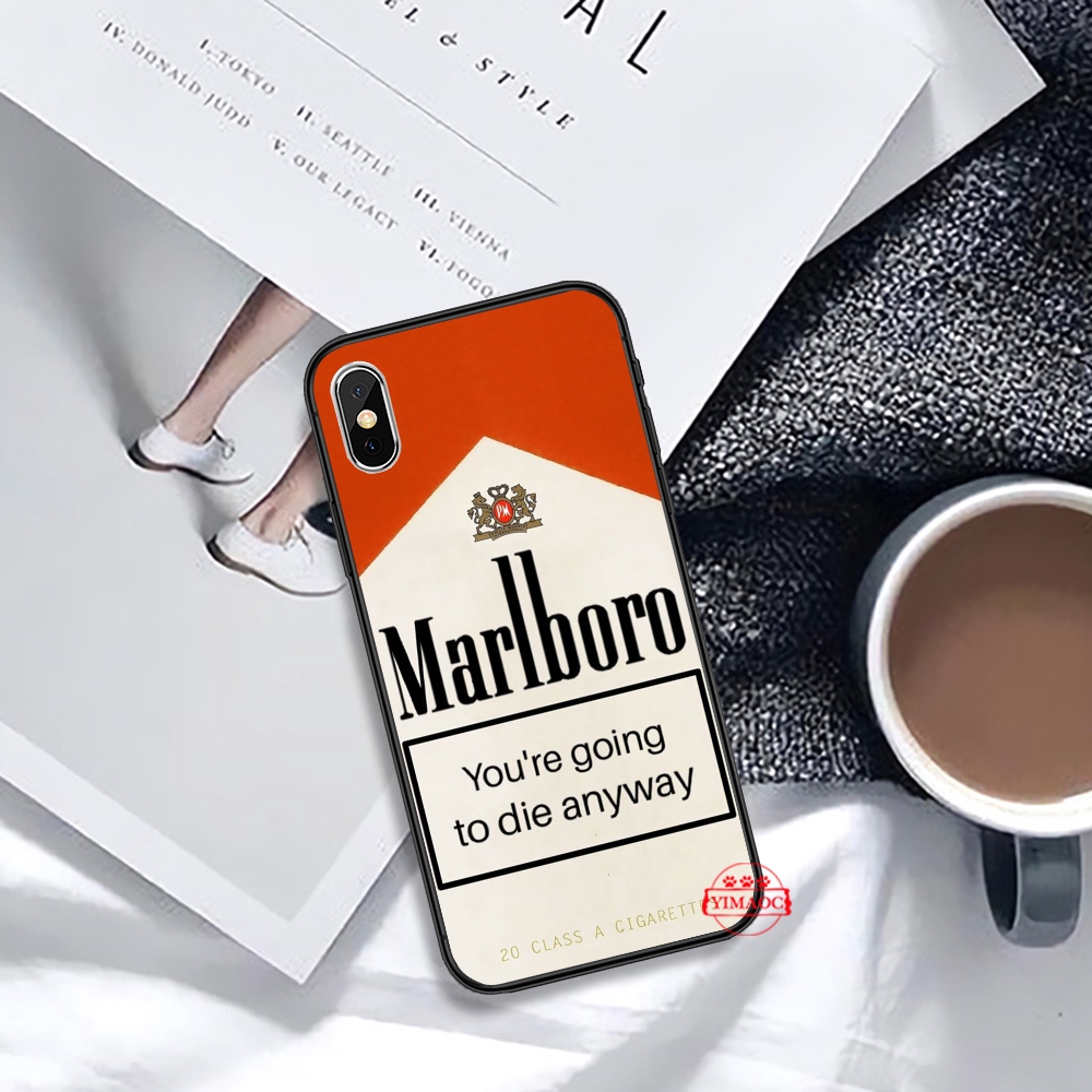 Ốp điện thoại in hình bao thuốc lá Marlboro cho iPhone XS Max XR X 11 Pro 7 8 6 6S Plus