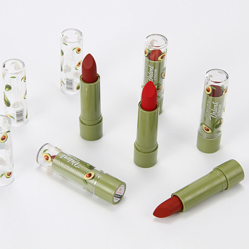 [Hàng mới về] Son sáp tông lì mịn như nhung dưỡng ẩm môi thiết kế vỏ hình trái bơ dễ thương