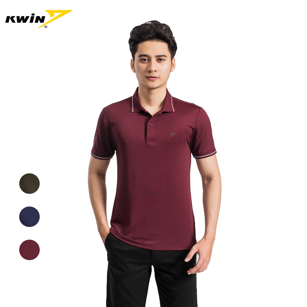Áo polo nam KWIN chính hãng lịch sự, thiết kế dáng ôm, chất liệu cao cấp, thấm hút tốt KPS016S9