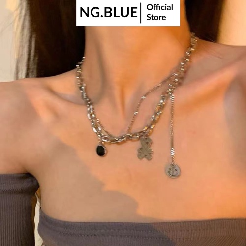 Vòng cổ hình mặt gấu cho nữ,dây chuyền hình mặt gấu cho nữ (VC29).