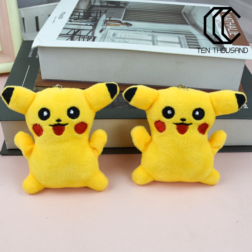 ✧Móc Khóa Hình Pikachu Nhồi Bông Màu Vàng Dễ Thương