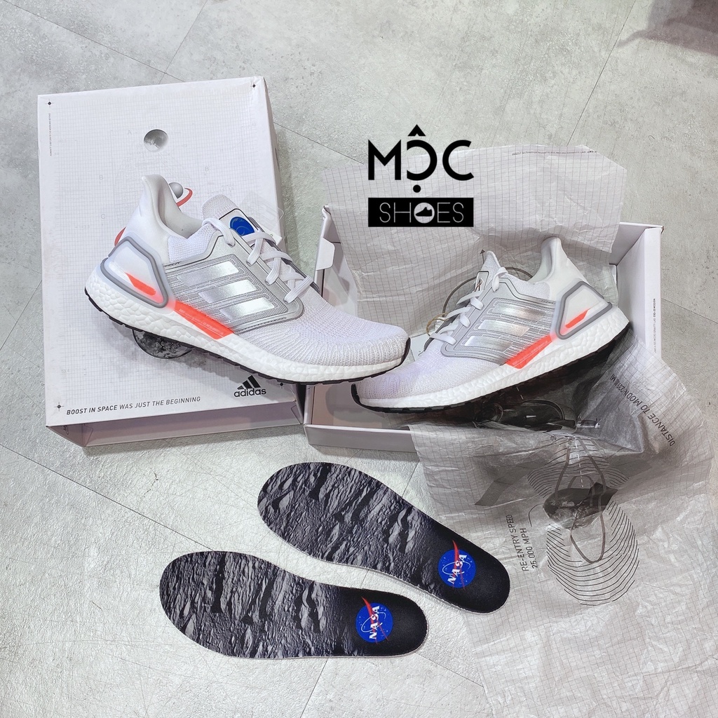 Giày thể thao Sneaker Adidas Ultra Boost 2020 x NASA màu Trắng Silver