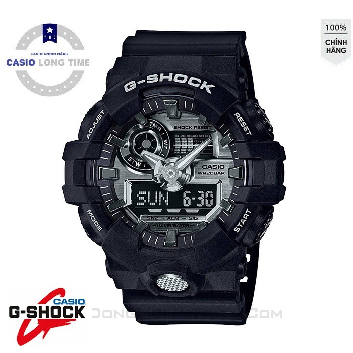 Đồng hồ nam Casio G Shock GA-710-1ADR Dây Nhựa Màu Đen - Tuổi Thọ Pin 5 Năm