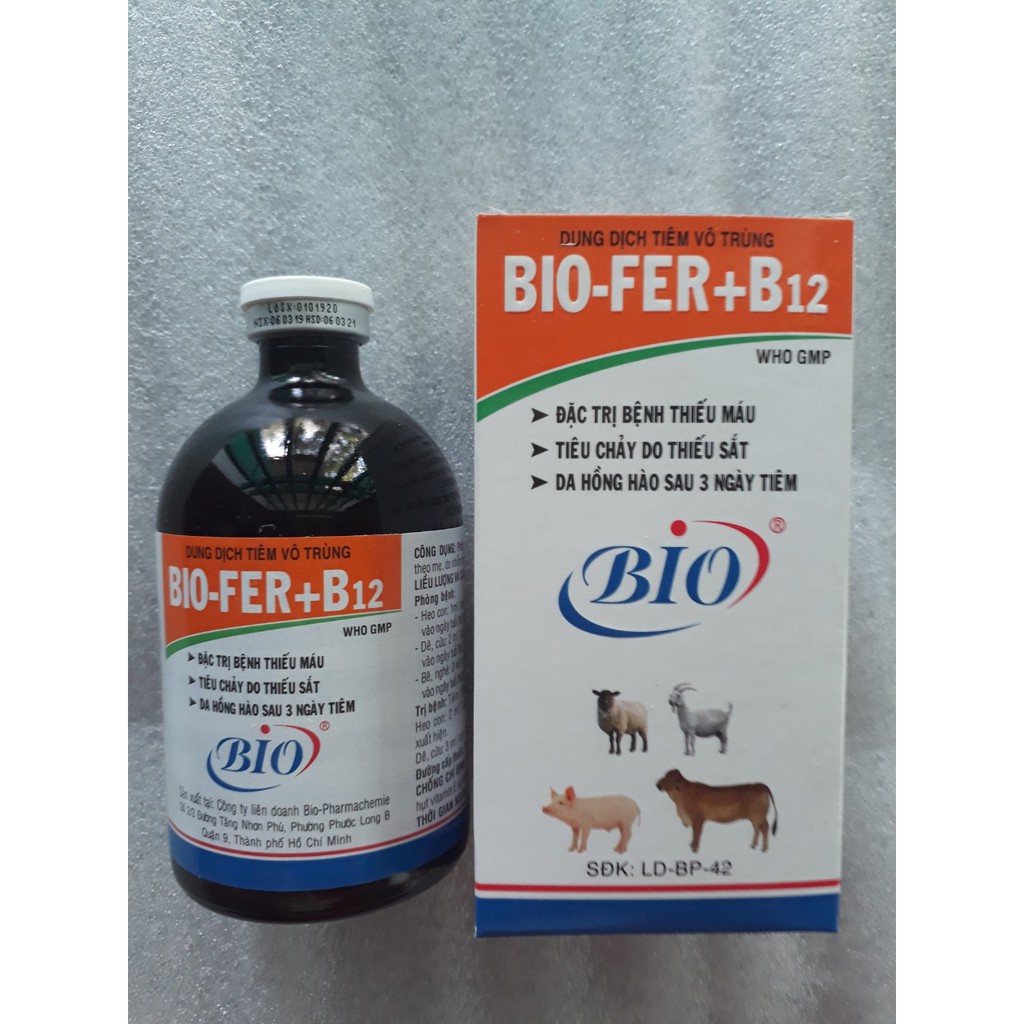 Fer+B12 100ml-cung cấp sắt cho heo con