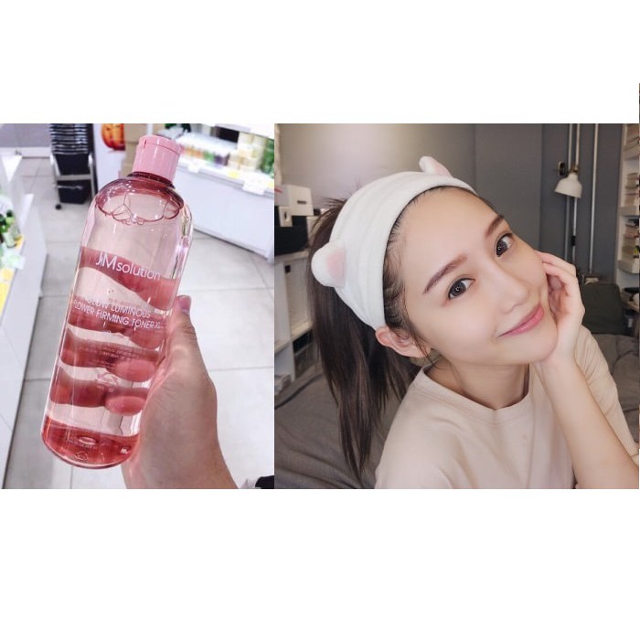 Nước hoa hồng dưỡng ẩm JMsolution Glow Luminous Flower Firming Toner XL Rose 600ml + Tặng 1 mặt nạ JM solution bất kì