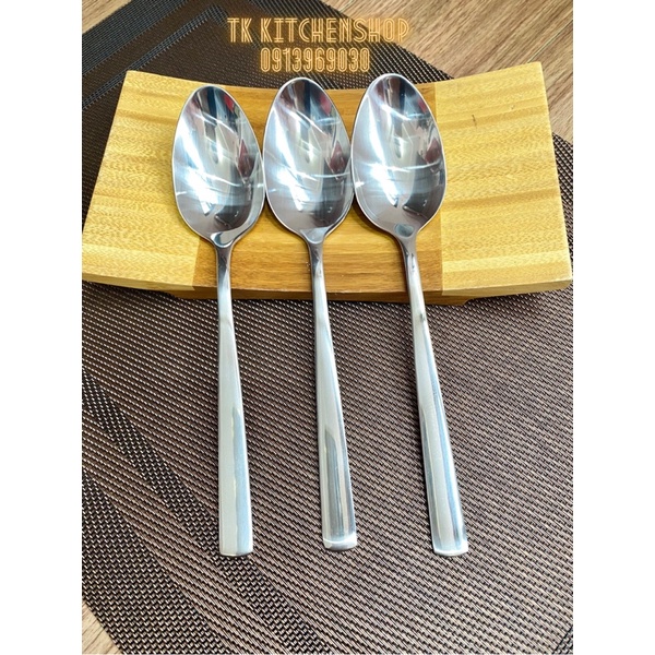 Thìa inox ăn phở sâu lòng cán dẹt siêu xịn, thìa inox ăn súp chuyên dụng trong khách sạn 5 sao, hàng inox 304 cao cấp