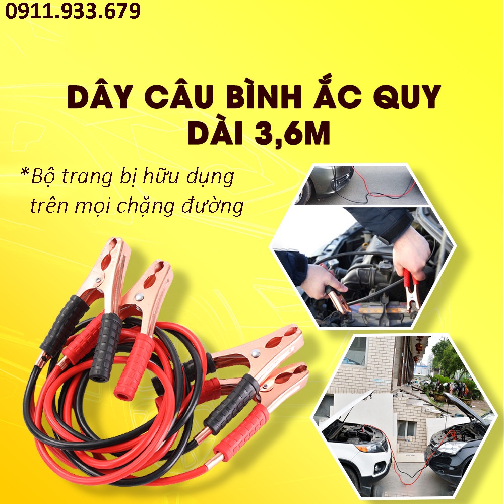 🔥HCM-Dây Câu Bình ACQUY 600A dây dài 3M , hàng chất lượng cao