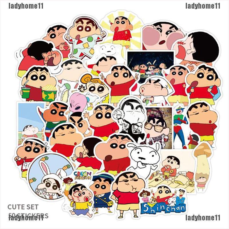 Set 50 Hình Dán Cậu Bé Bút Chì Shin-Chan Dùng Để Trang Trí Laptop / Va Li