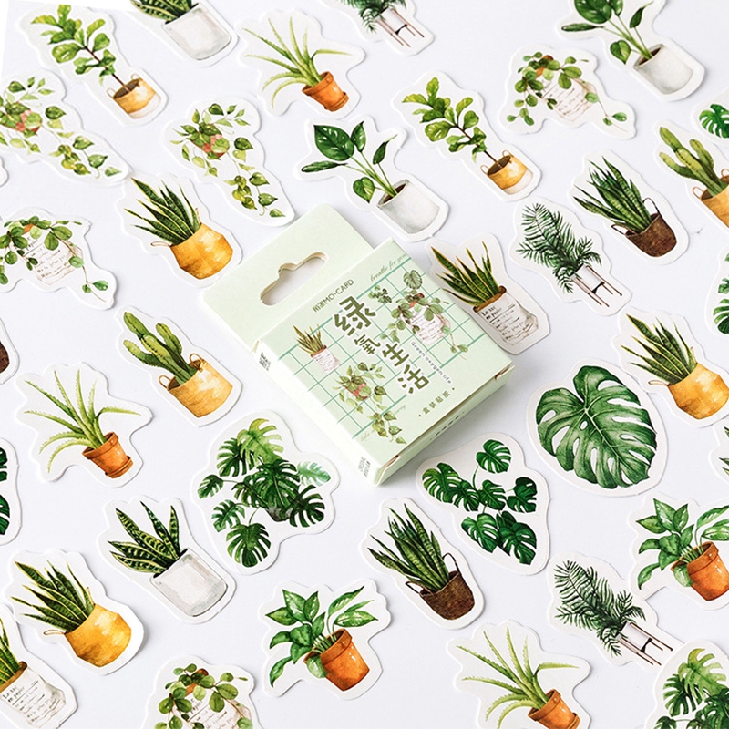 Set 45 Miếng Dán Trang Trí Sổ Tay Họa Tiết Dễ Thương