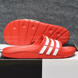 DÉP ADIDAS DURAMO CHÍNH HÃNG MÀU ĐỎ SỌC TRẮNG