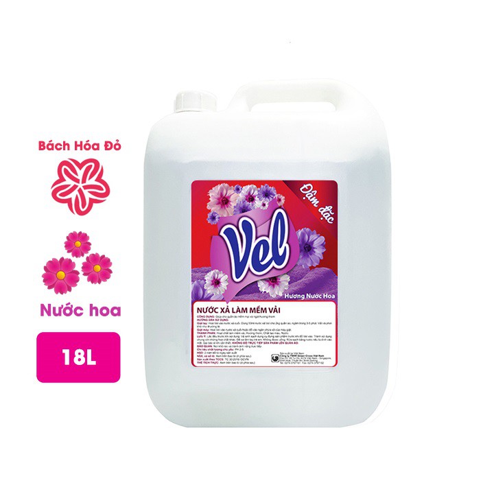 Nước xả vải VEL ĐẬM ĐẶC can 18L - Hương Lavender (chuyên dụng cho tiệm Giặt Ủi)