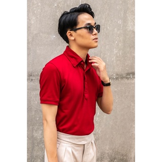 Áo polo nam đỏ đô classic cổ Đức cotton 65/35 không nhăn không phai màu Gentle Home
