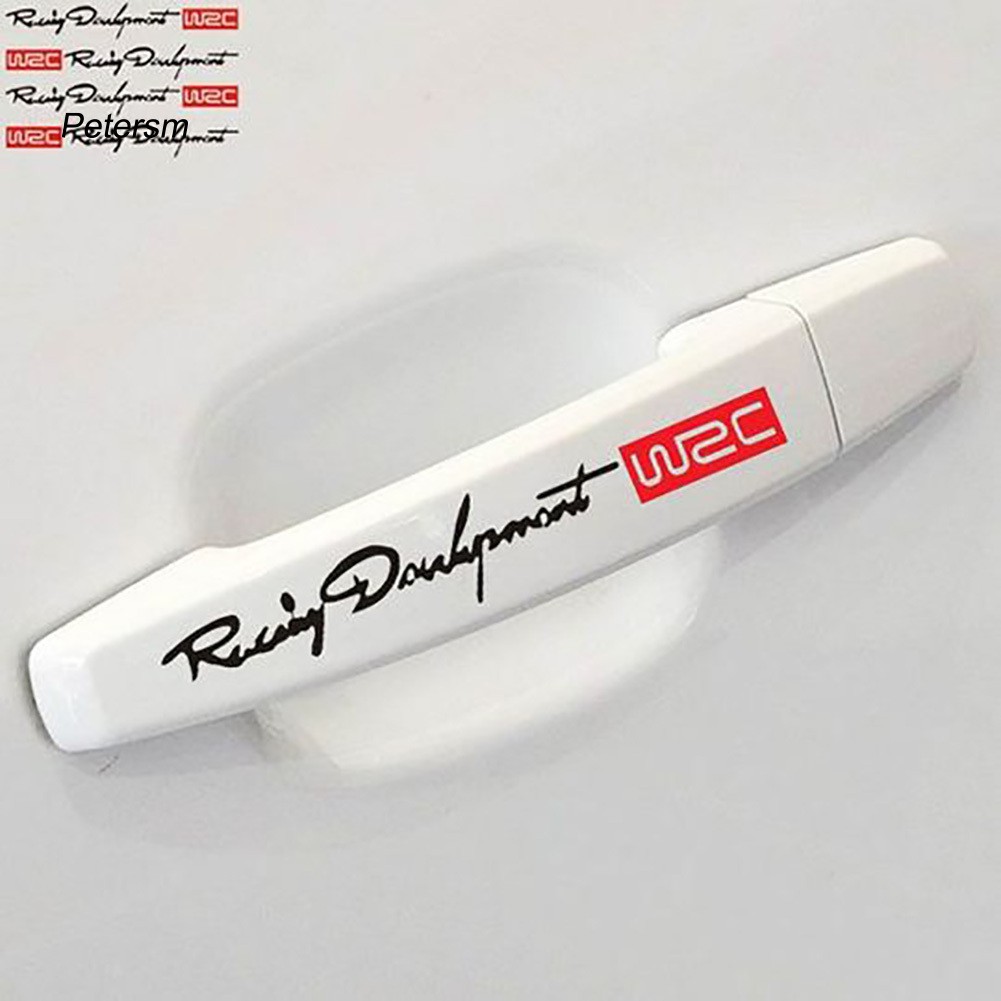 Set 4 miếng dán trang trí tay nắm cửa xe hơi Toyota Skoda Kia Laada Opel