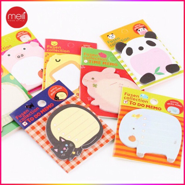 Giấy Note cute hình con vật (set 20 tờ) - Sticker Trang Trí Sổ/ Góc Học Tập