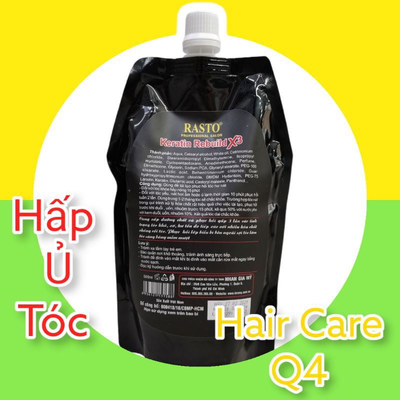 Hấp ủ phục hồi Tóc Rasto X3, hấp dầu dưỡng tóc X3, keratin tái tạo tóc Rasto - Hair Care Q4