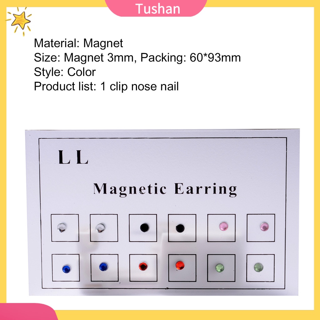 Khuyên mũi hạt đá pha lê giả có nam châm thoải mái cho nữ