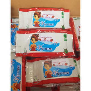 Giấy ướt bỏ túi bịch 20 tờ vietteens có mùi
