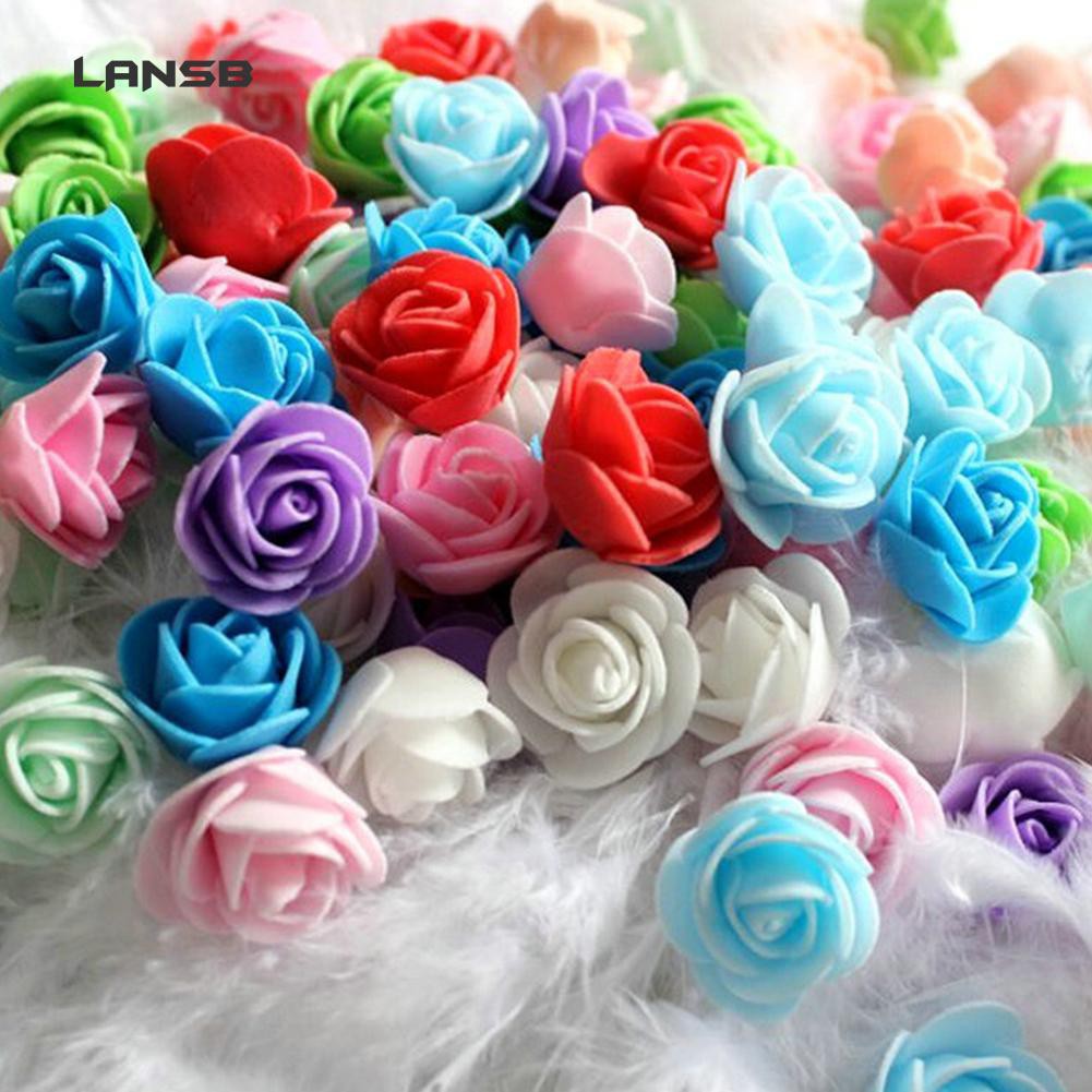 Set 500 bông hồng giả bằng nhựa PE dùng làm gấu bông xinh xắn
