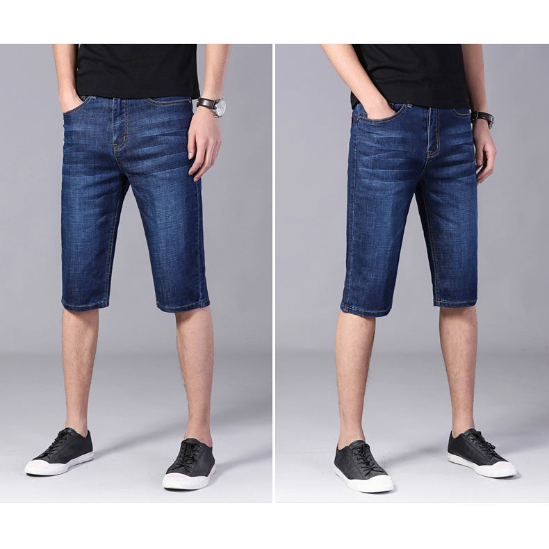 Quần Short Denim Ống Rộng Lưng Thun 5 Lớp Thời Trang Mùa Hè Dành Cho Nam