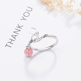 [BẠC 925] Nhẫn hình mèo hạt pha lê