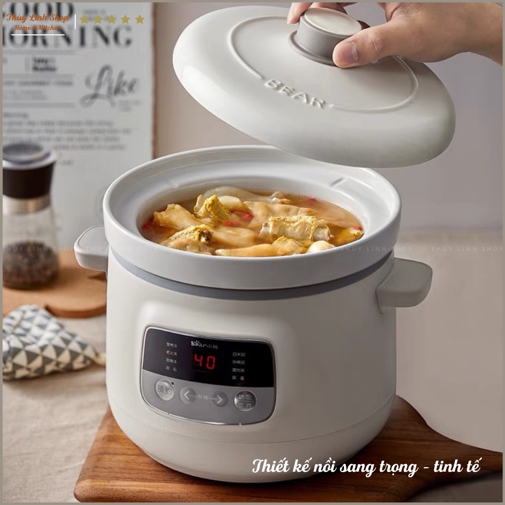 NỒI NẤU CHÁO ĐA NĂNG BEAR 3 LÍT BẢO HÀNH CHÍNH HÃNG 12 THÁNG CÓ HDSD TIẾNG VIỆT