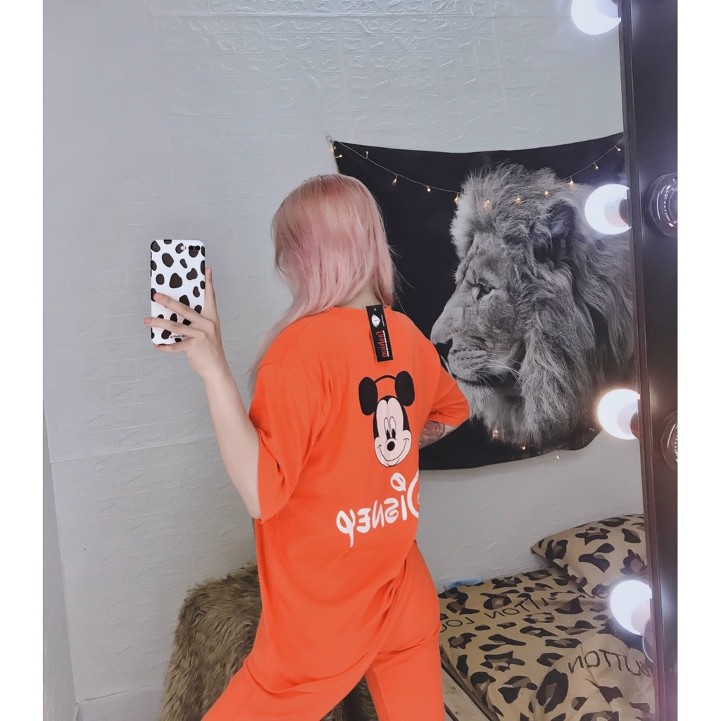set bộ chuột in sau lưng quần legging siêu xinh ảnh thậtr