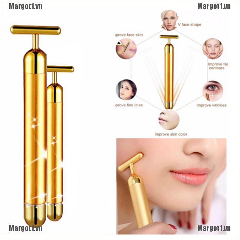 [Margot] 24k Gold Beauty Bar Facial Roller Face Skin Vibration Skincare Massager Device [VN]