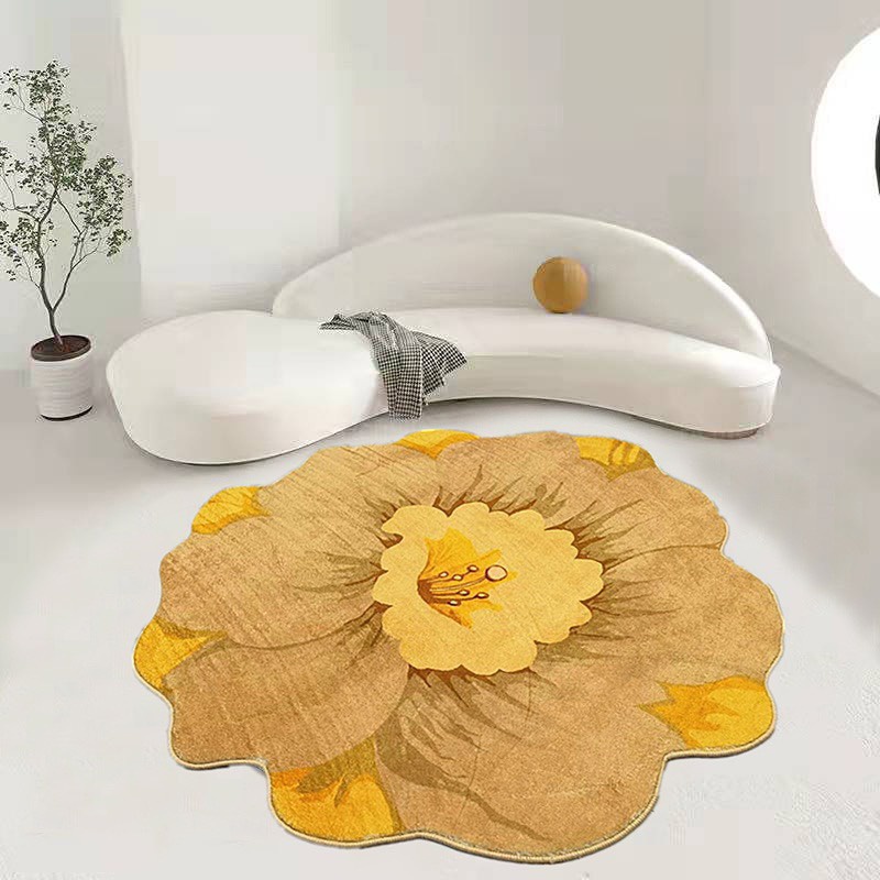Thảm Lót Sàn Nhà Chùi Chân Mềm Mại Thấm Hút Chống Trượt Hình Bông hoa Decor