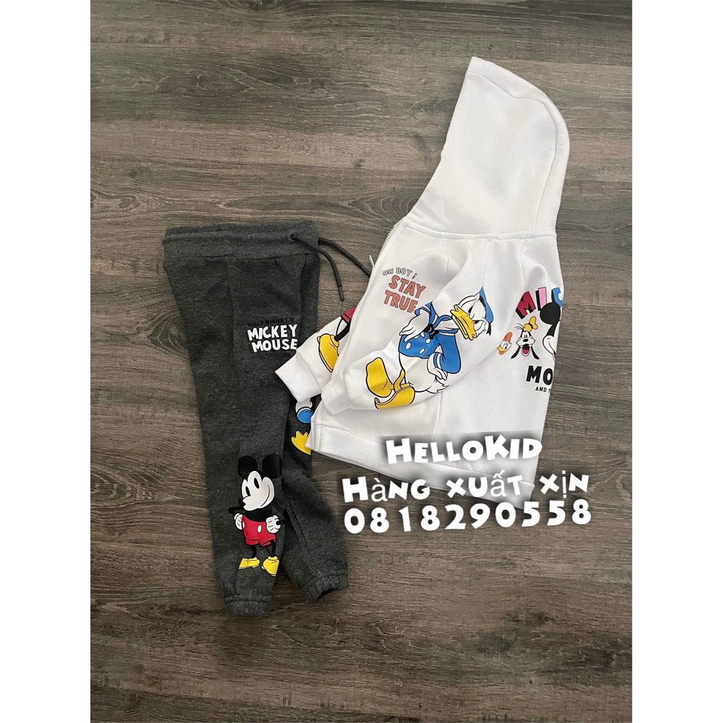 B366 - Bộ khoác nỉ Mickey bé trai và bé gái