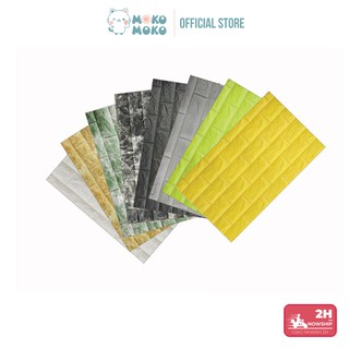 Xốp Dán Tường Giả Gạch Dày 10 mm Size Lớn Hàng Xuất Khẩu Hàn Quốc Cách Nhiệt Chống Cháy Kích Thước Lớn 1000mm x 500 mm