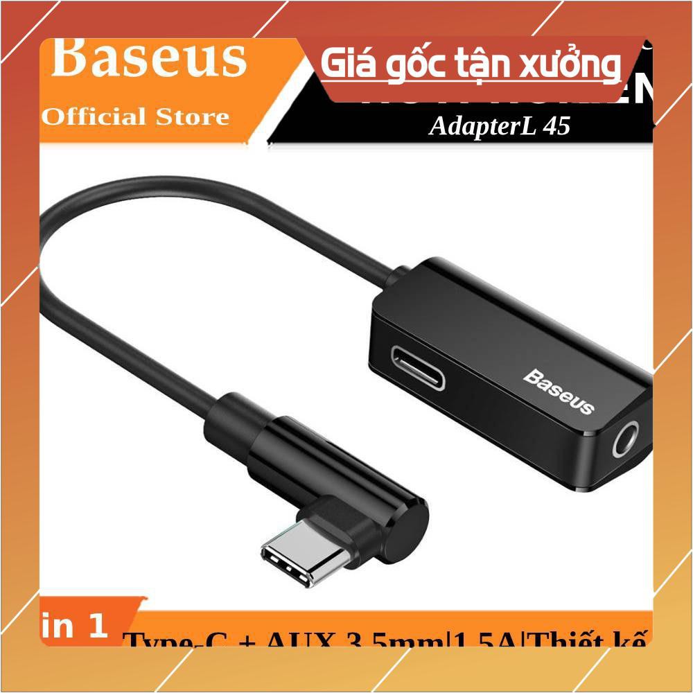 Đầu chuyển adapter Type-C sang jack tai nghe Audio 3.5mm & PD Type-C hiệu Baseus L45 dành cho game thủ - Hàng chính hãng