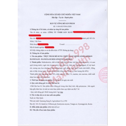 CAO HỒNG SÂM NHỤY HOA NGHỆ TÂY HANSUSAM  – MAXHEALTH